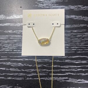 Kendra Scott Gold Necklace with Iridescent Pendant